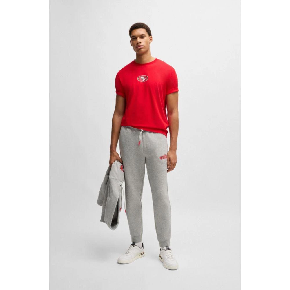 hugo cotton hugo boss grey and red tracksuit