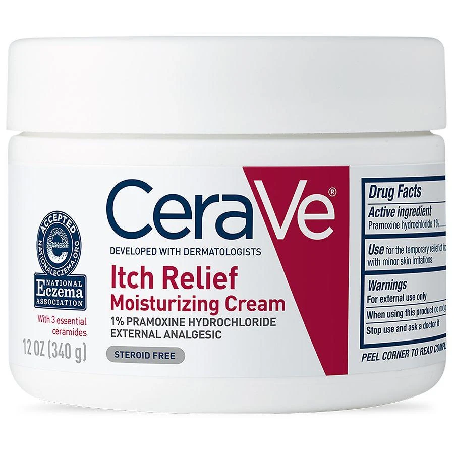 CeraVe Itch Relief Moisturizing Cream with Pramoxine Hydrochloride for Dry Skin 1
