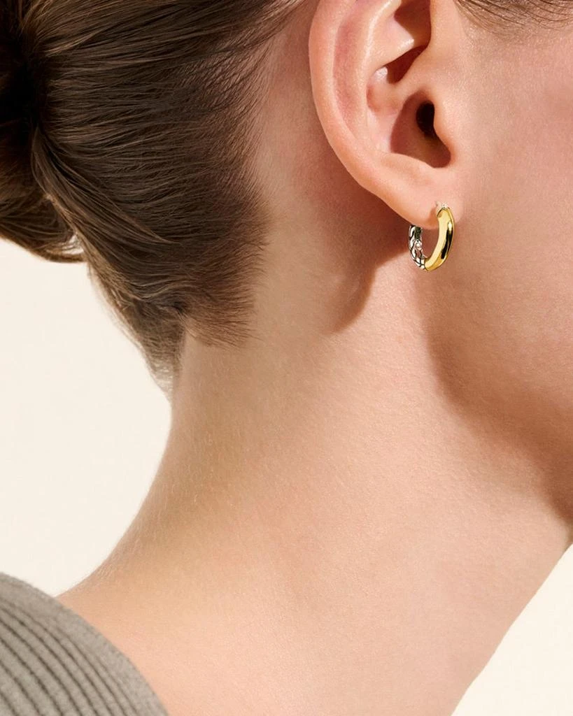 John Hardy 14K Yellow Gold & Sterling Silver JH Essentials Crossover Hoop Earrings, 10mm 2