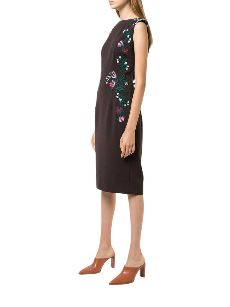 LELA ROSE Lela Rose - Floral Embroidered Sheath Midi Dress 4