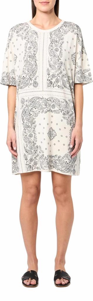 MAJESTIC FILATURES Majestic Filatures - Stretch Linen Novelty Bandana Print Crew Mini Dress