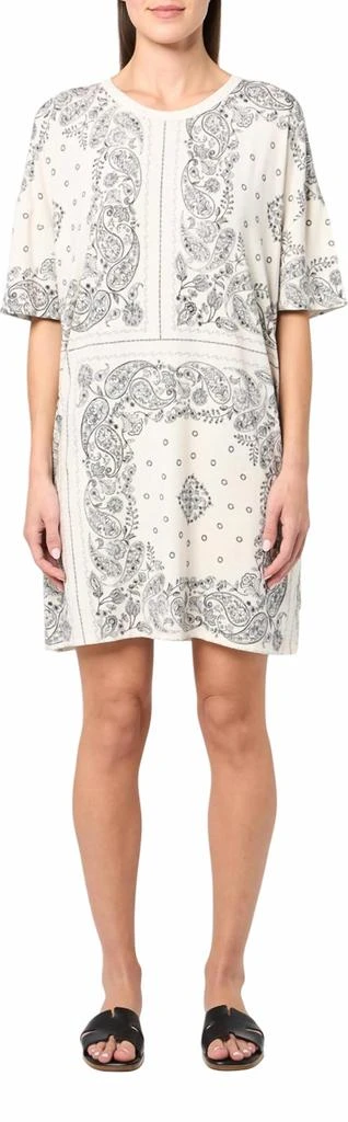 MAJESTIC FILATURES Majestic Filatures - Stretch Linen Novelty Bandana Print Crew Mini Dress 1