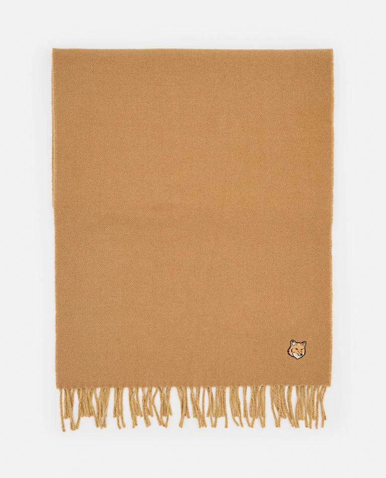 Maison Kitsune Fringed Scarf With Fox 1