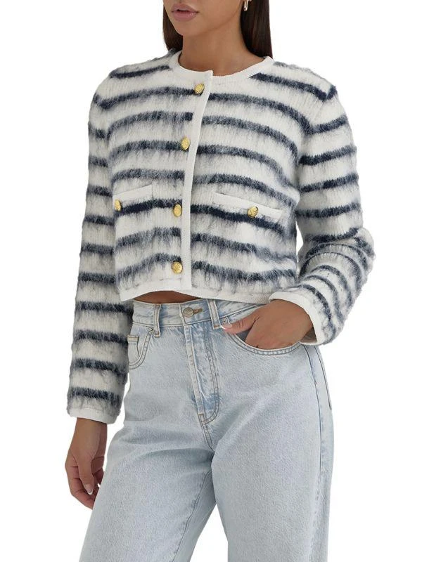4th & Reckless Janae Striped Shaggy Cardigan 3