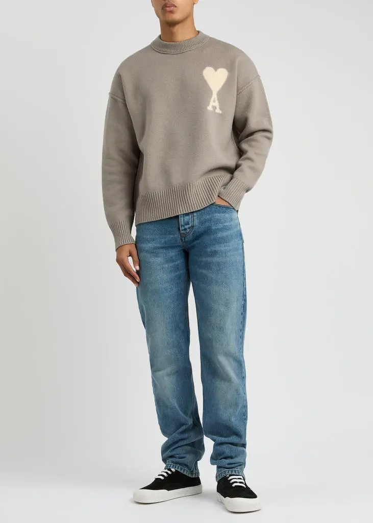 AMI Logo-intarsia wool jumper 4