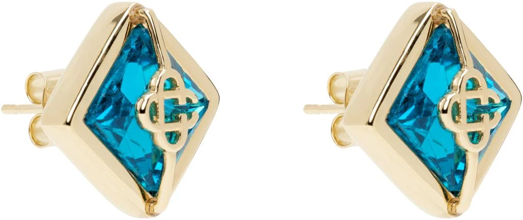 Casablanca Gold
Blue Crystal Monogram Earrings 2