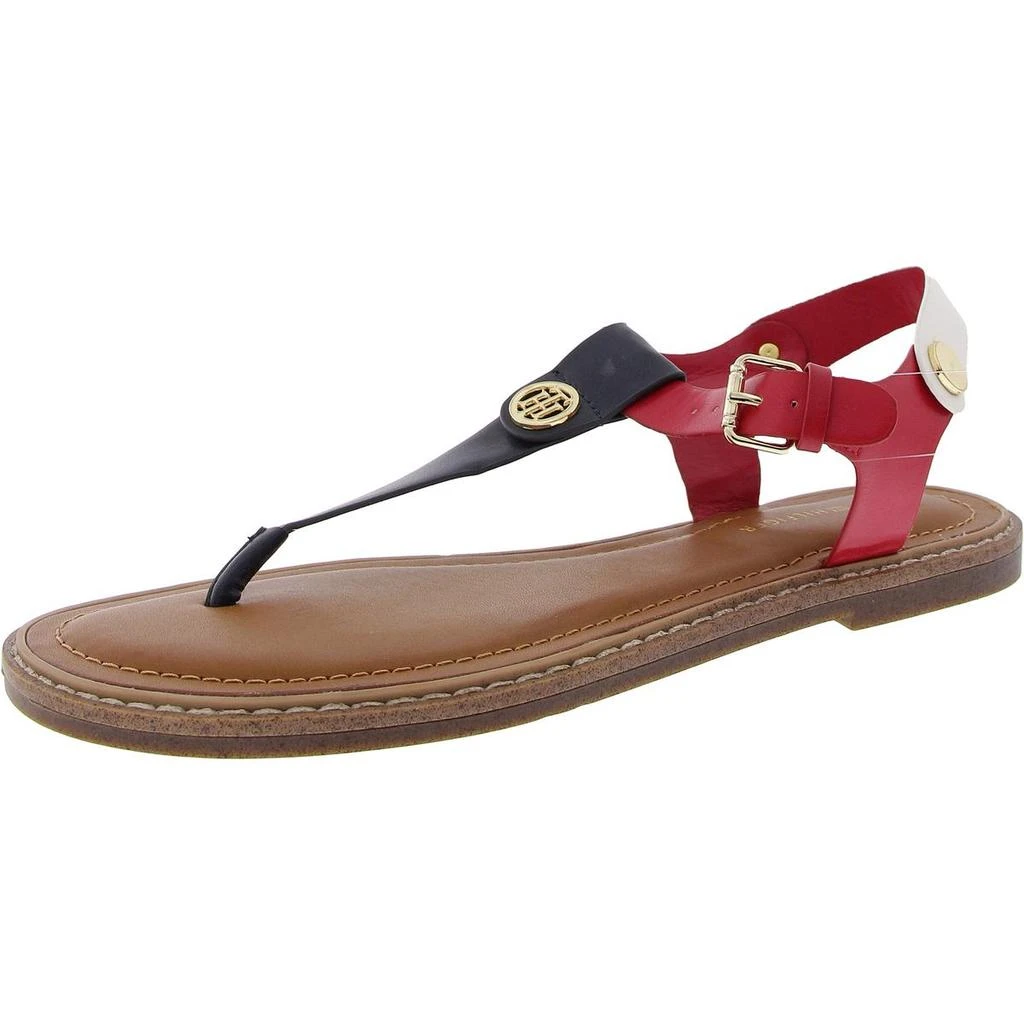 Tommy Hilfiger Bennia Womens Faux Leather Sling Back Thong Sandals 14