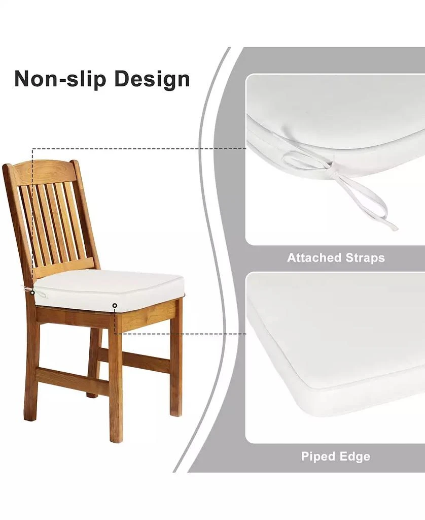 Aoodor Outdoor Dining Chair Cushions Set of 4, Waterproof Patio Furniture Seat Cushions, Outdoor Chair Pads with Ties, 18 x 19 inch 5