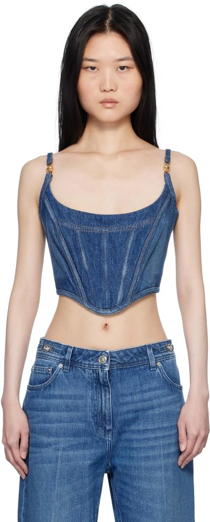 Versace Blue Medusa '95 Denim Tank Top 1