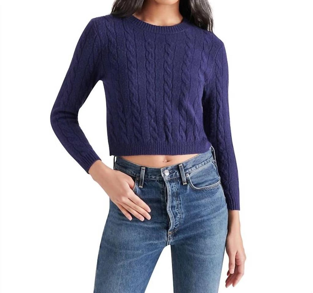 Steve Madden Steve Madden - Jeany Bow Back Cable Knit Sweater