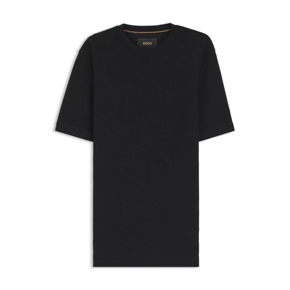 Hugo Boss Basket-weave T-shirt in mercerised cotton