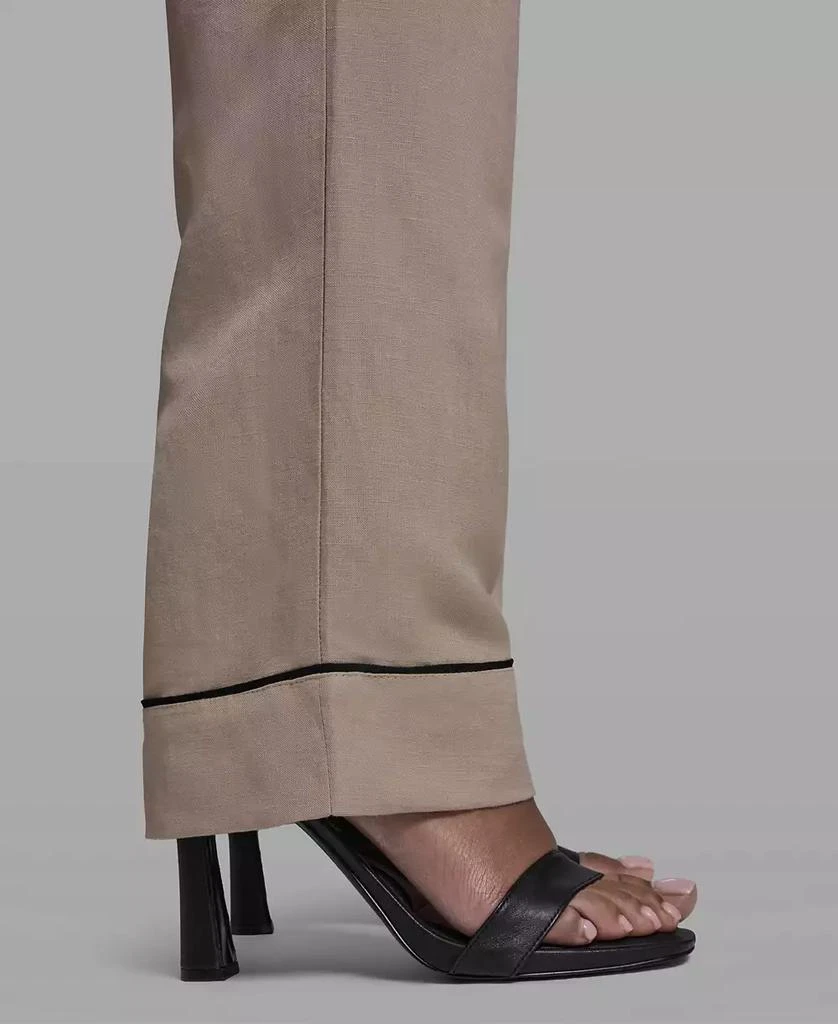 Karl Lagerfeld Paris Women
s Mid-Rise Contrast Trim Pants 6