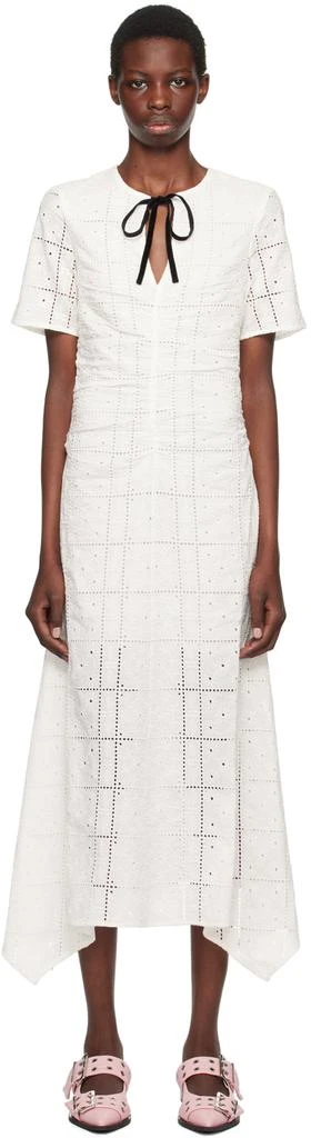Ganni White Broderie Anglaise Maxi Dress 1