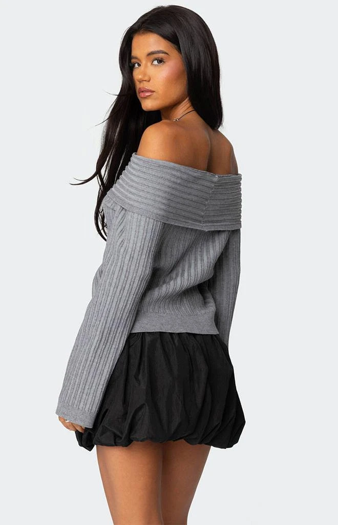 Edikted Brandy Fold Over Ribbed Sweater 4