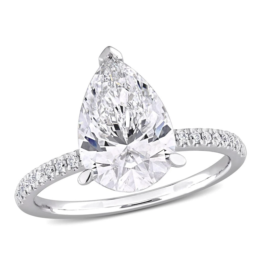 Created Forever 3 1/6ct TW Pear-Shape Lab-Grown Diamond Solitaire Engagement Ring in 14k White Gold 1