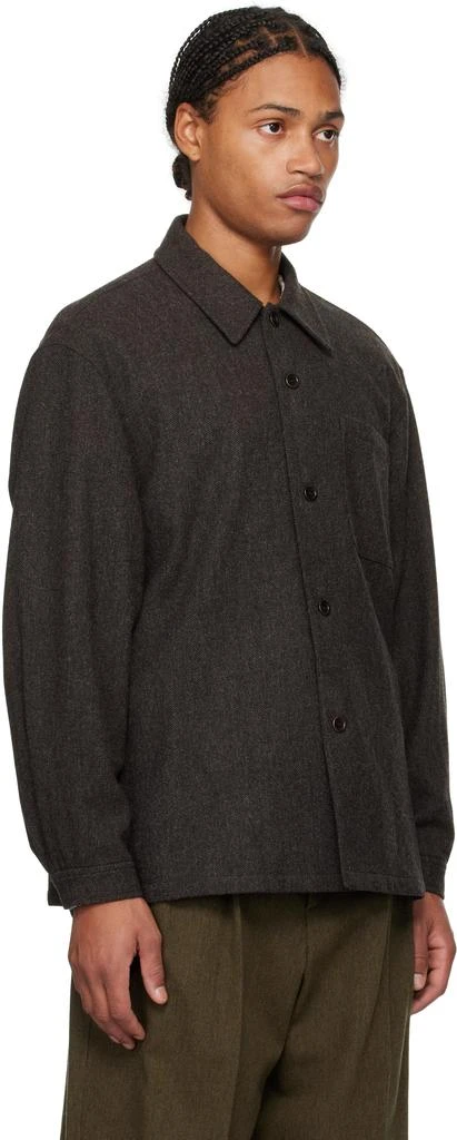 AMOMENTO Brown Wool Overshirt 2