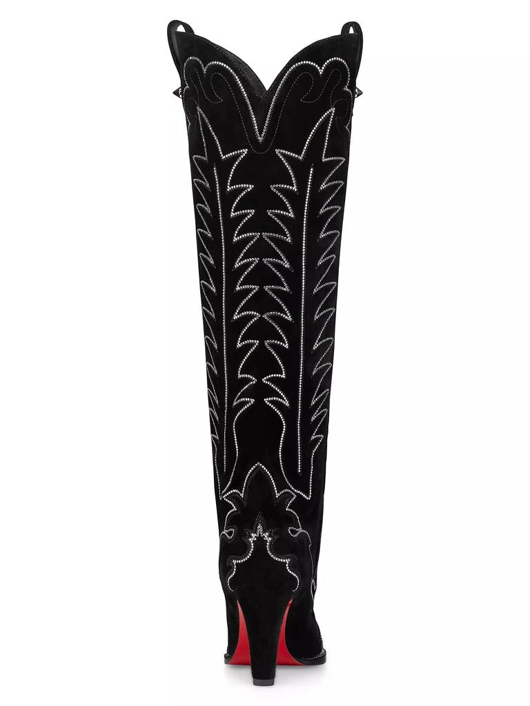 Christian Louboutin Santia Botta Strass 85MM Velvet Boots 4