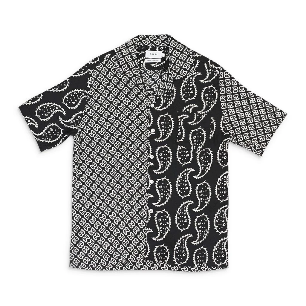 Rhude RAYON BANDANA BLACK/WHITE BUTTON-UP SHIRT 1