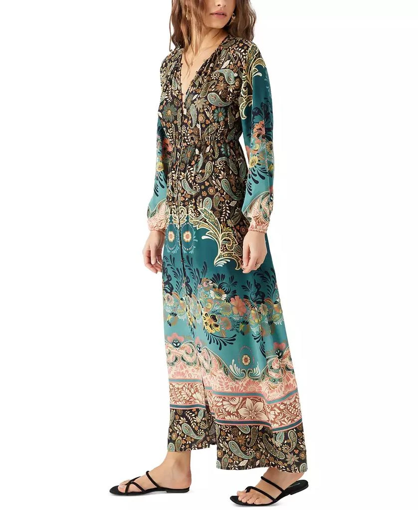 O'Neill Juniors' Weslynn Printed Blouson-Sleeve Maxi Dress 2