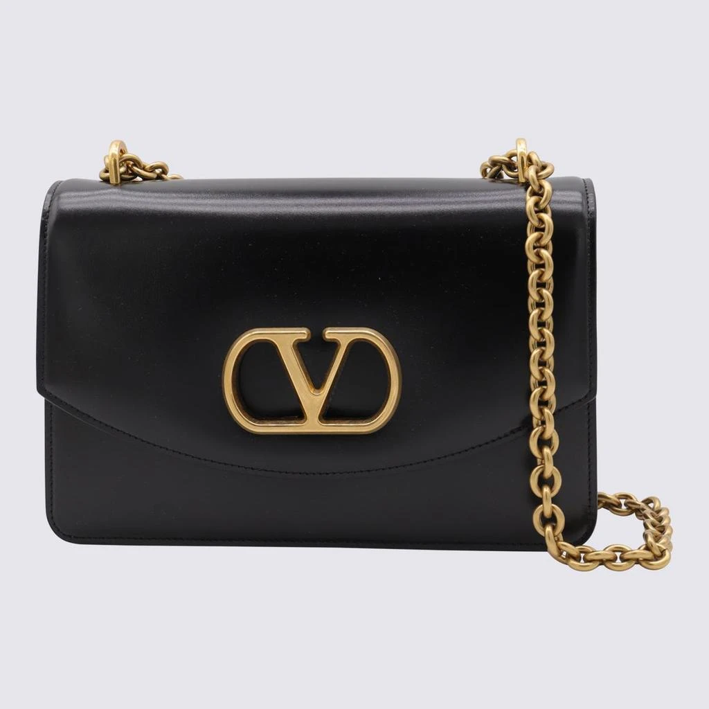 Valentino Valentino Garavani Black Leather Vain Shoulder Bag 1