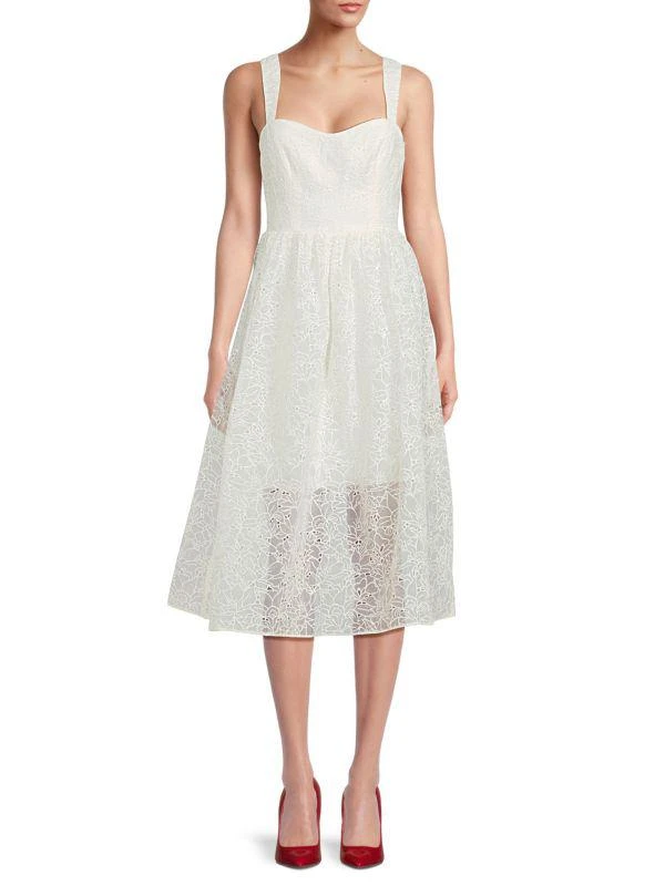 French Connection Sweetheart Lace Midi Dress 1