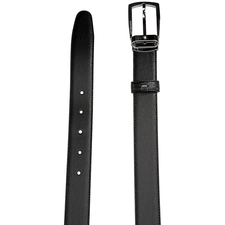 MontBlanc Black Leather Belt- Black116706