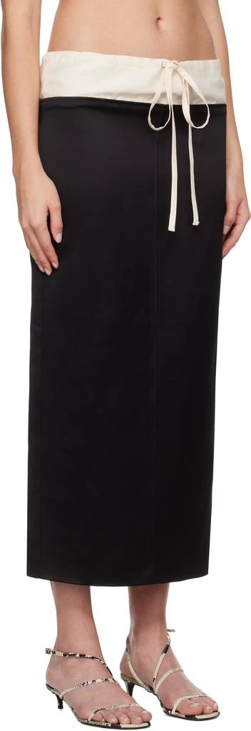 Khaite Black & Off-White Chet Midi Skirt 2