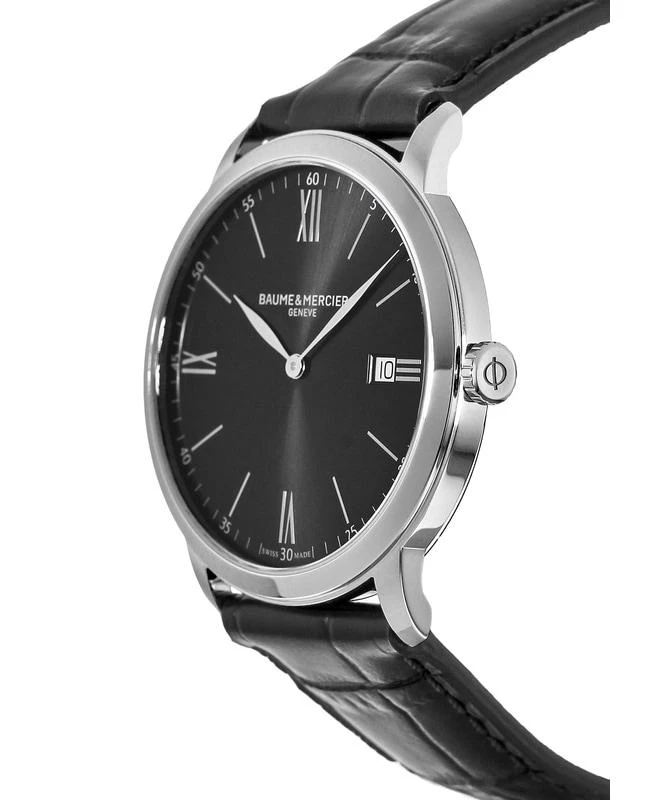 Baume & Mercier Baume & Mercier Classima Quartz Grey Dial Black Leather Strap Men's Watch 10416 3