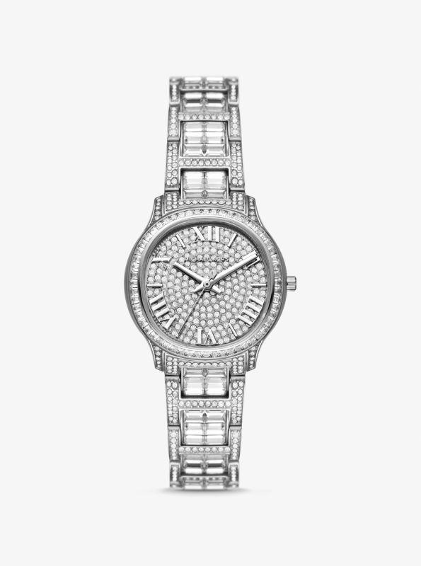 michael_kors Limited-Edition Mini Sage Pavé Silver-Tone Watch