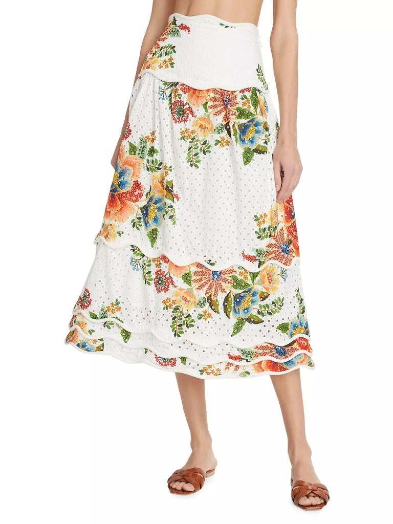 Farm Rio Delicate Garden Cotton Skirt 3
