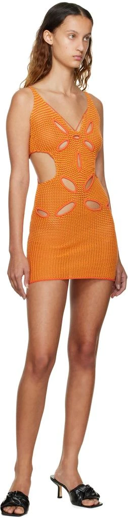 Danielle Guizio SSENSE Exclusive Orange Minidress 4