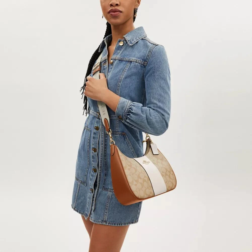 COACH® Teri Hobo Bag In Signature Canvas With Stripe 2