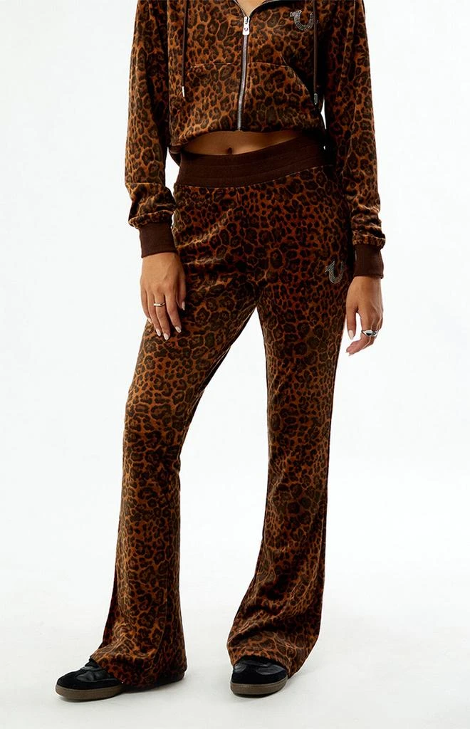 True Religion Leopard Velour Flare Track Pants 2