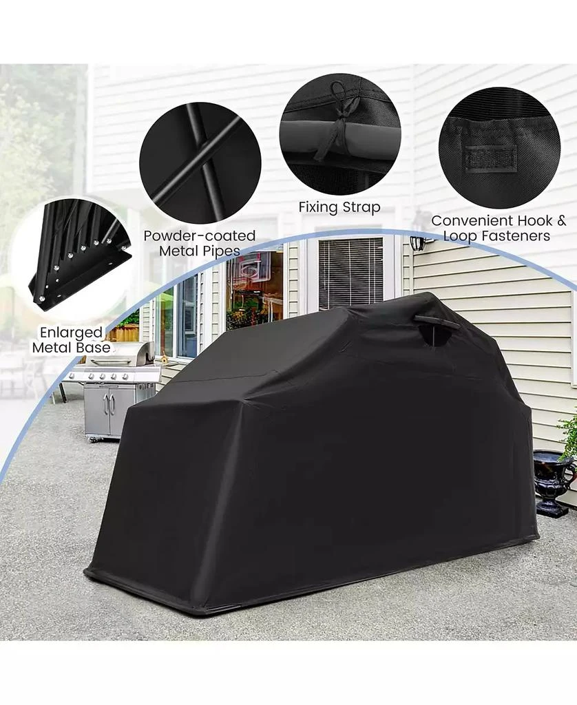SKONYON Outdoor Motorcycle Shelter Waterproof Motorbike Storage Tent with Cover-Black 8