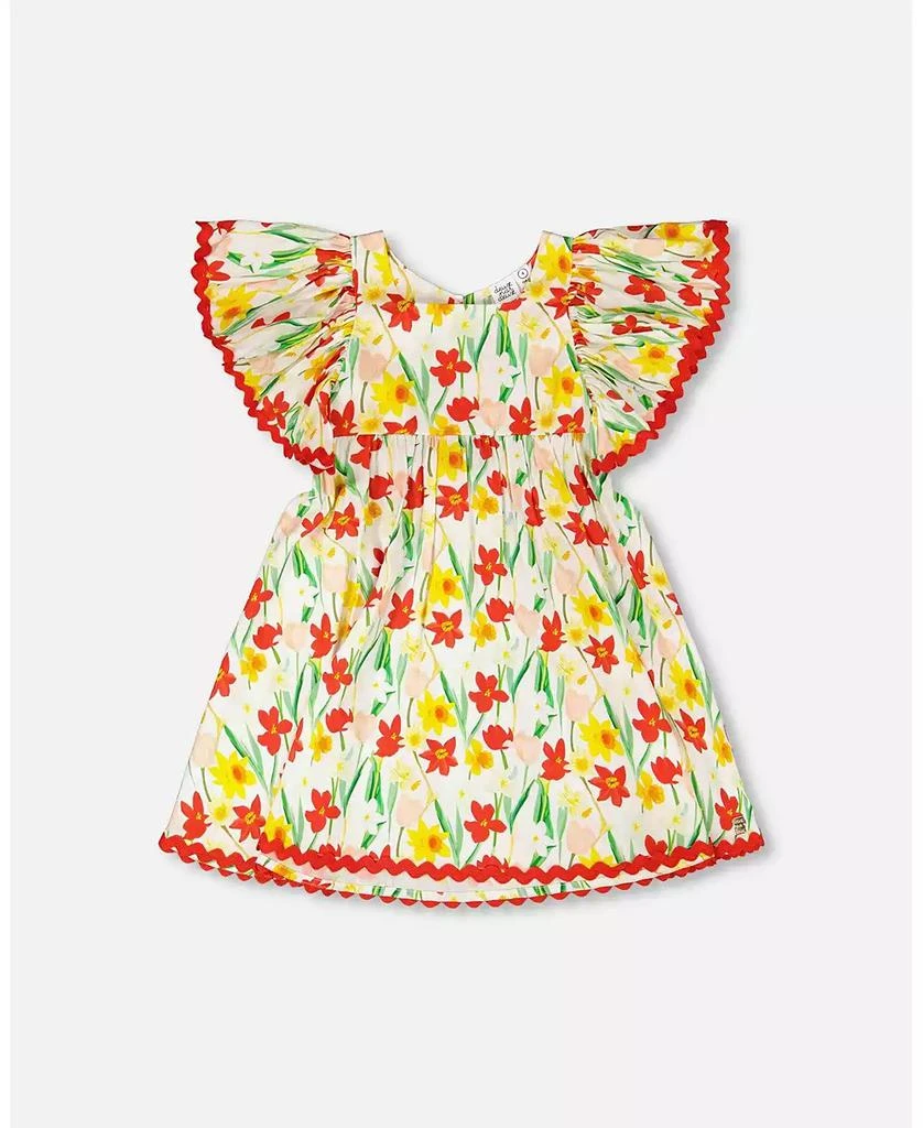 Deux par Deux Toddler Girls Viscose Dress Daffodil Print