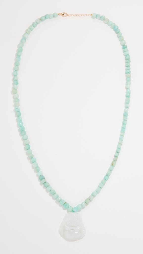 Jia Jia 14k Moonstone Happy Buddha Necklace