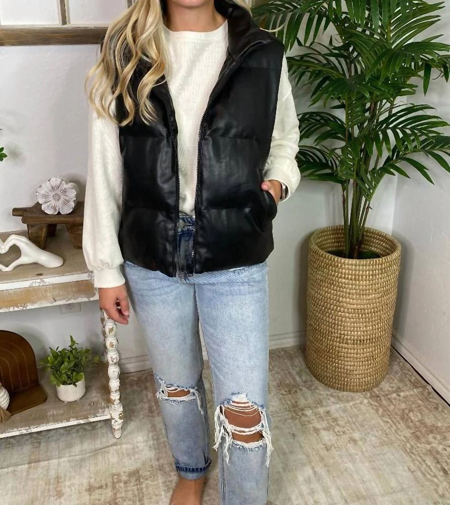 ee:some Ee:Some - Vegan Leather Puffer Vest 3