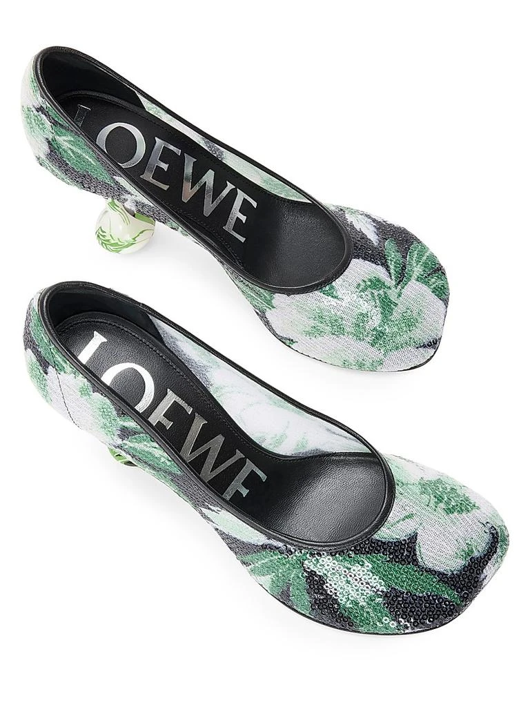 Loewe Toy Pump 90MM Sequined Floral Pumps 3