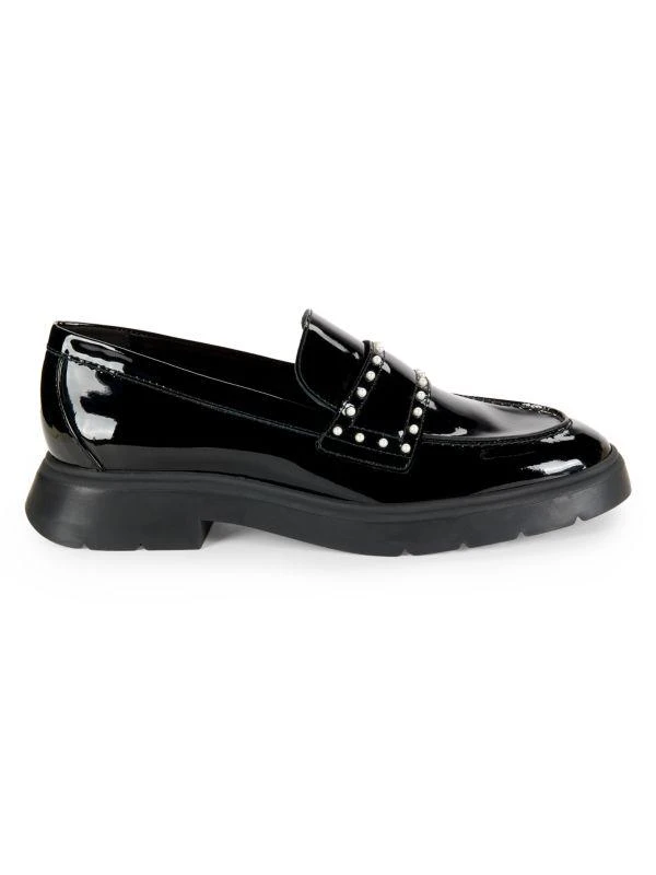 Stuart Weitzman Darcy Simulated Pearl Leather Penny Loafers 1