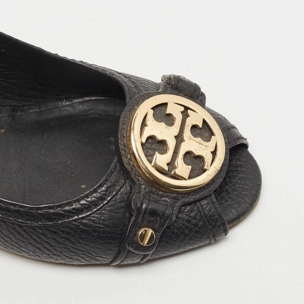 Tory Burch Tory Burch Black Leather Sally Wedge Pumps Size 39.5 7