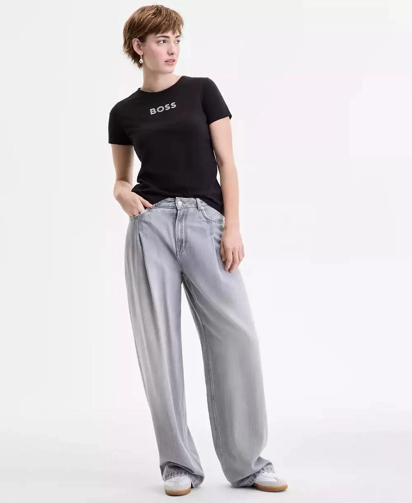 Hugo Boss Women's Cotton Embellished Logo T-Shirt 2