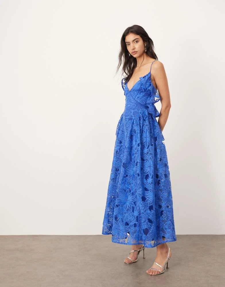 princess polly baby blue dress ASOS Cobalt blue voluminous maxi dress main image 1