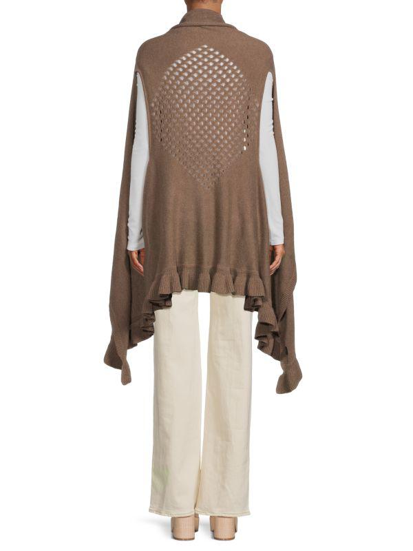 La Fiorentina Wool Blend Open Front Ruana