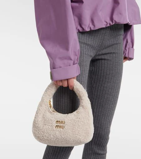 Miu Miu Wander Small shearling shoulder bag 2