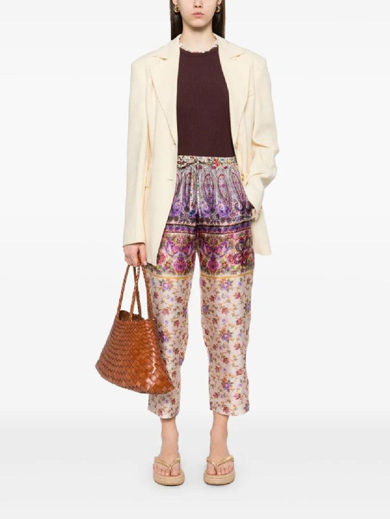 Pierre-louis Mascia Cropped Multi-Patterned Aloe Trousers