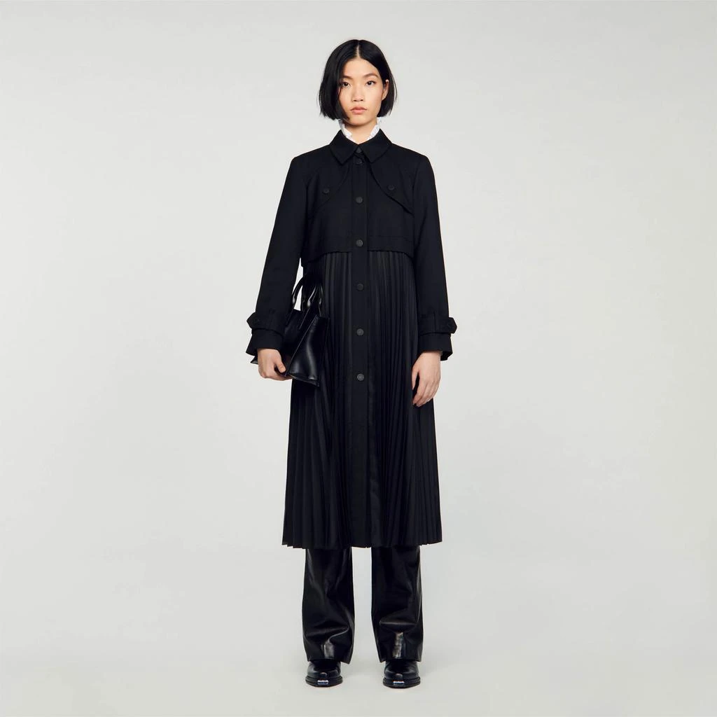 Sandro Pleated trench coat 1
