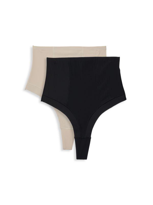 Ava & Aiden 2-Pack Control Top Thongs