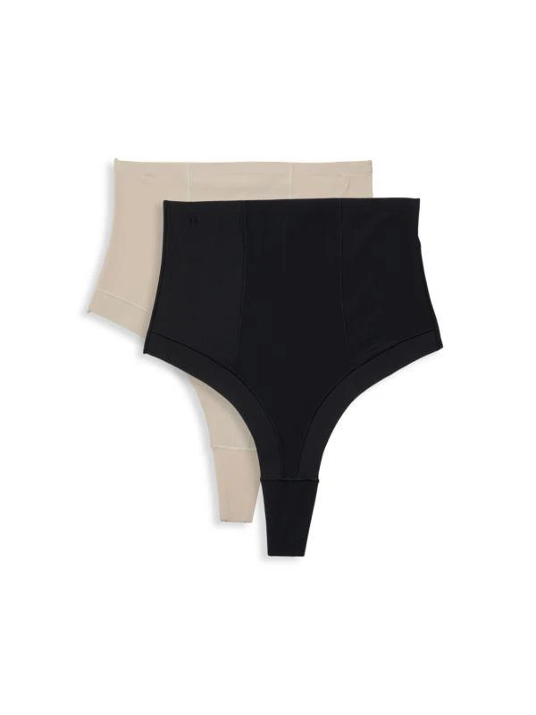 Ava & Aiden 2-Pack Control Top Thongs 1