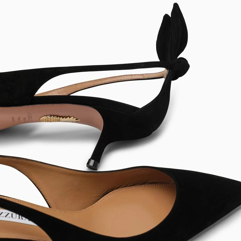 Aquazzura  BLACK BOW TIE SUEDE PUMP 5