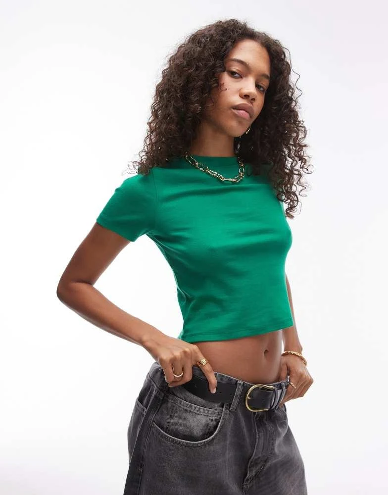 Topshop Topshop shrunken everyday tee in bright green 1